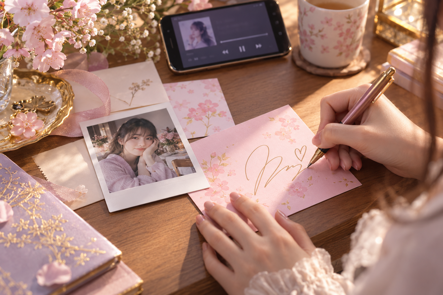 応援カードとチェキのイメージ写真